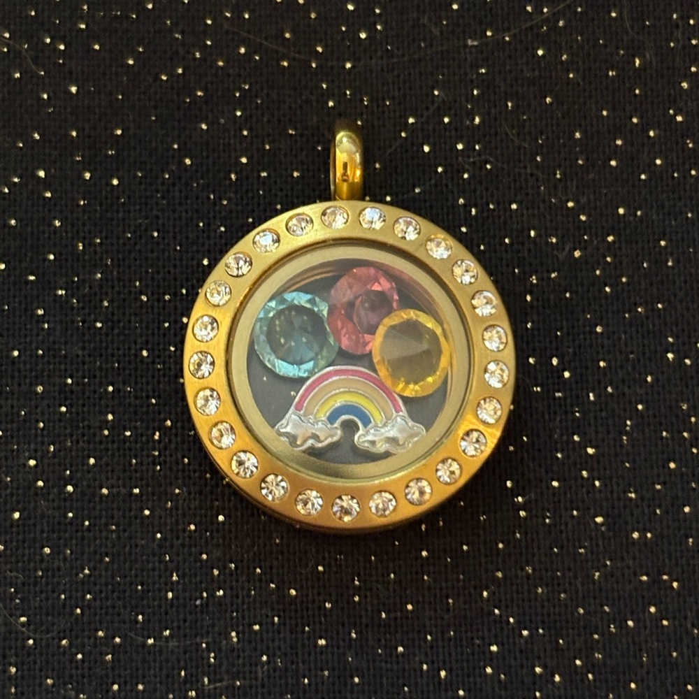 Origami Owl Rainbow Baby Mini Gold Locket